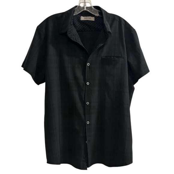 Kenneth Cole Reaction Men's XL Black Short Sleeve Button-Up Shirt - Picture 1 of 8